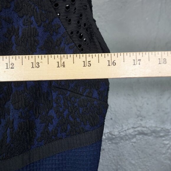 Moulinette Soeurs Larkin Dress 4 Sleeveless Black Lace Navy Sequin Anthropologie - Picture 12 of 15